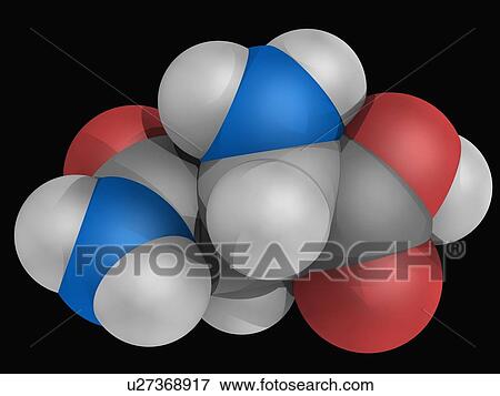 Stock Illustration - Asparagine molecule. Fotosearch
