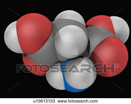 Drawing - Aspartic molecule. Fotosearch