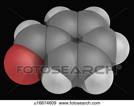 Stock Illustration - Benzaldehyde molecule. Fotosearch