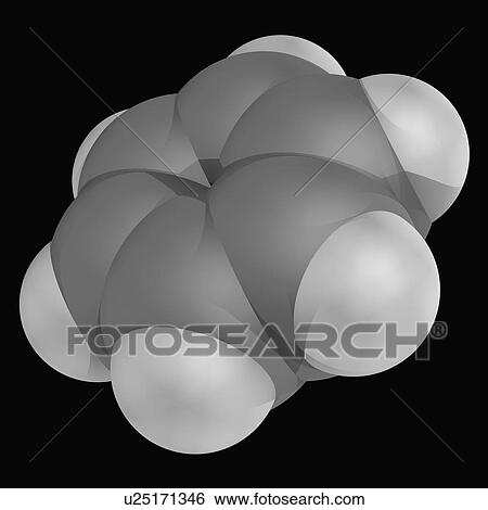 Stock Illustration - Benzene molecule. Fotosearch