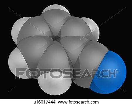 Stock Illustration - Benzonitrile molecule. Fotosearch