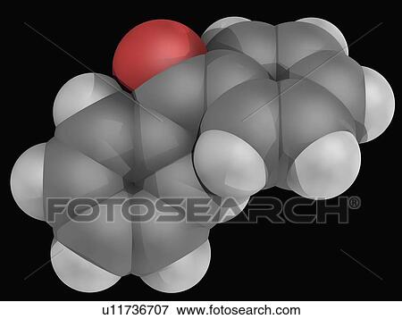 Stock Illustration - Benzophenone molecule. Fotosearch