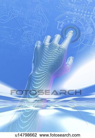 Drawing - Biometric security, artwork. Fotosearch