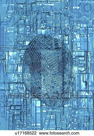 Biometric security, artwork View Large Illustration Drawing - Biometric security, artwork. Fotosearch