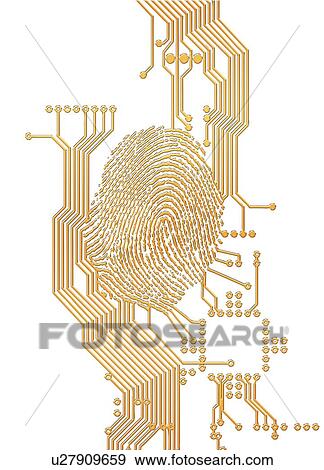 Stock Illustration - Biometric security, artwork. Fotosearch
