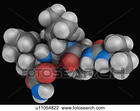 Drawing - Boceprevir drug molecule. Fotosearch