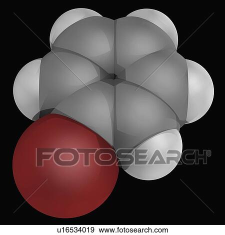 Bromobenzene molecule View Large Illustration Stock Illustration - Bromobenzene molecule. Fotosearch