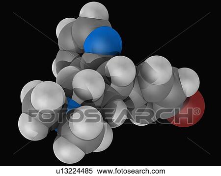 Stock Illustration - Brompheniramine drug molecule. Fotosearch