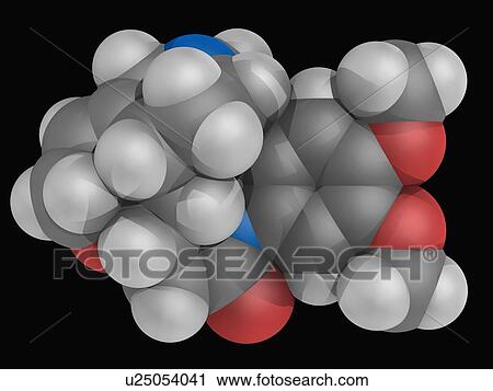 Clip Art - Brucine molecule. Fotosearch