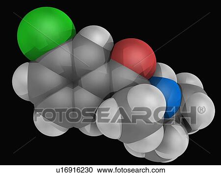 Clipart - Bupropion drug molecule. Fotosearch