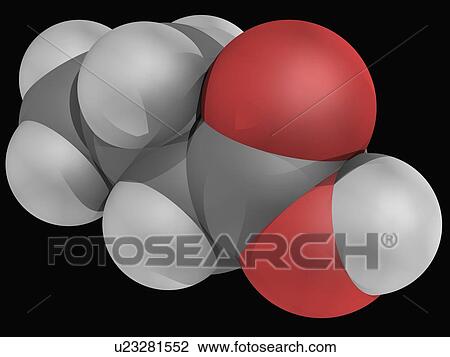 Butyric acid molecule View Large Illustration Drawing - Butyric acid molecule. Fotosearch