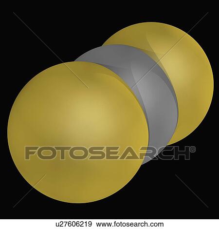 Stock Illustration - Carbon disulfide molecule. Fotosearch