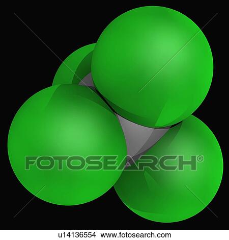 Carbon tetrachloride molecule View Large Illustration Stock Illustration - Carbon tetrachloride molecule. Fotosearch