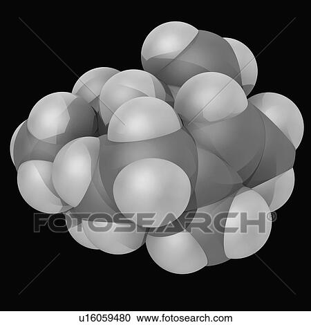 Clipart - Caryophyllene molecule. Fotosearch
