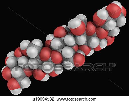 Drawing - Cellulose molecule. Fotosearch
