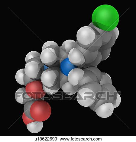 Stock Illustration - Cetirizine drug molecule. Fotosearch