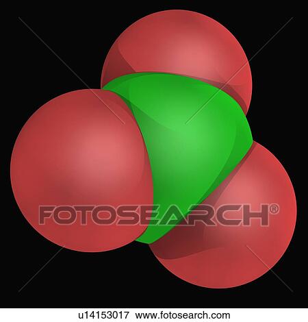 Stock Illustration - Chlorate ion molecule. Fotosearch