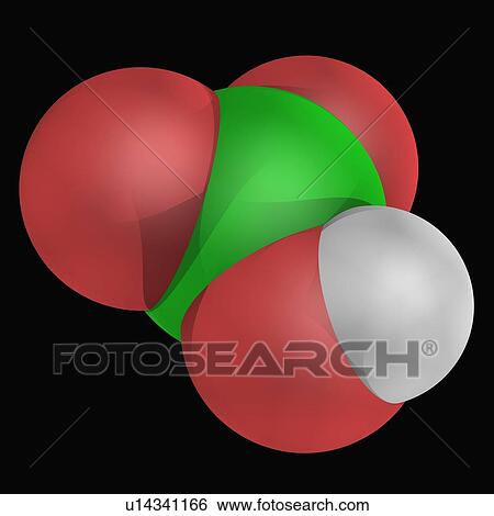 Stock Illustration - Chloric acid molecule. Fotosearch