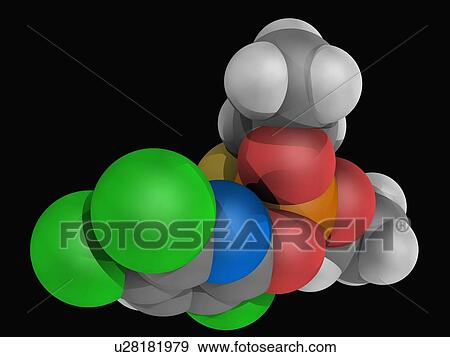 Stock Illustration - Chlorpyrifos insecticide molecule. Fotosearch
