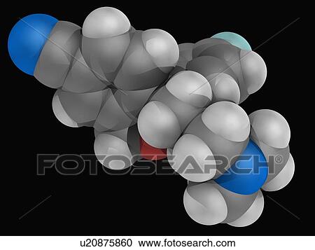 Citalopram drug molecule View Large Illustration Clipart - Citalopram drug molecule. Fotosearch