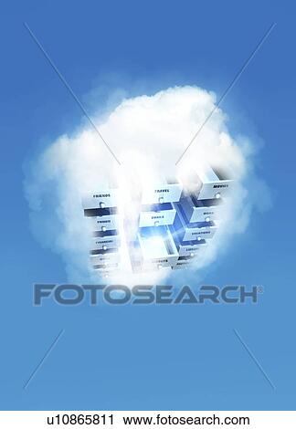 Cloud computing, conceptual artwork View Large Illustration Clip Art - Cloud computing, conceptual artwork. Fotosearch