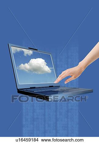 Stock Illustration - Cloud computing, conceptual artwork. Fotosearch