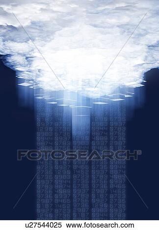 Cloud computing, conceptual artwork View Large Illustration Stock Illustration - Cloud computing, conceptual artwork. Fotosearch