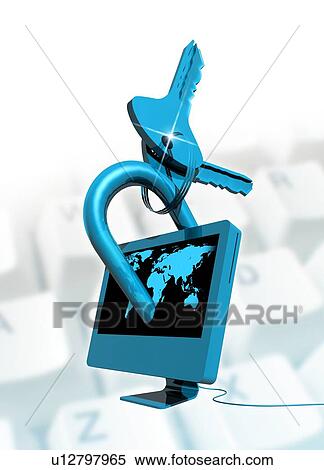 Computer security, conceptual artwork View Large Illustration Stock Illustration - Computer security, conceptual artwork. Fotosearch