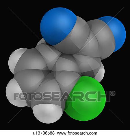 Stock Illustration - CS gas molecule. Fotosearch