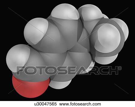Stock Illustration - Cuminaldehyde molecule. Fotosearch