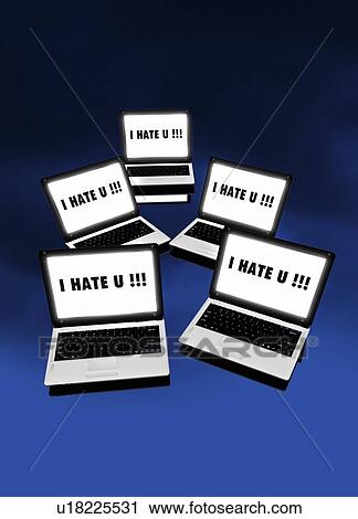 Clip Art - Cyber bullying, conceptual artwork. Fotosearch