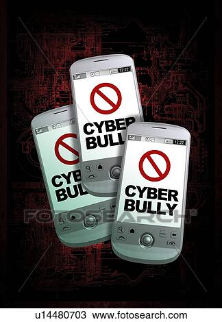 Drawing - Cyber bullying, conceptual artwork. Fotosearch