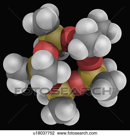 Decamethylcyclopentasiloxane molecule View Large Illustration Drawing - Decamethylcyclopentasiloxane molecule. Fotosearch