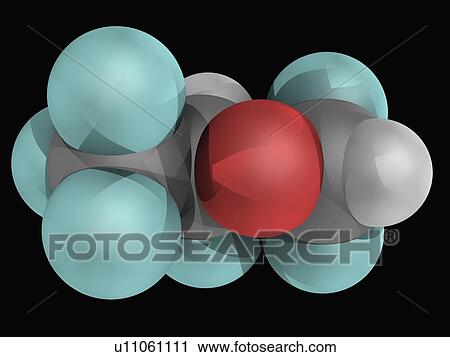 Clip Art - Desflurane molecule. Fotosearch
