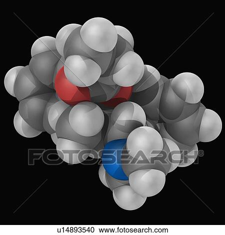 Dextropropoxyphene drug molecule View Large Illustration Clipart - Dextropropoxyphene drug molecule. Fotosearch