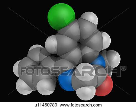 Clipart - Diazepam drug molecule. Fotosearch