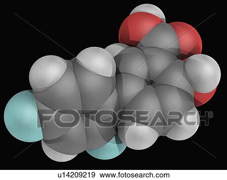 Stock Illustration - Diflunisal drug molecule. Fotosearch