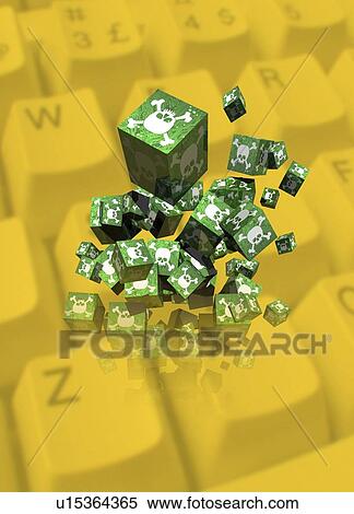 Stock Illustration - Digital piracy, conceptual artwork. Fotosearch