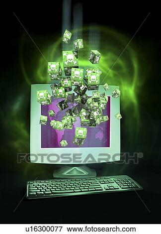 Stock Illustration - Digital piracy, conceptual artwork. Fotosearch