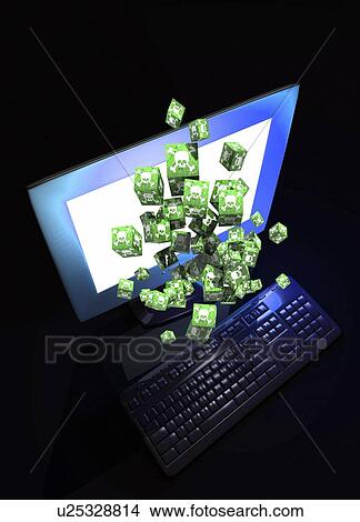 Stock Illustration - Digital piracy, conceptual artwork. Fotosearch