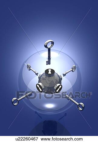 Digital security, conceptual artwork View Large Illustration Stock Illustration - Digital security, conceptual artwork. Fotosearch