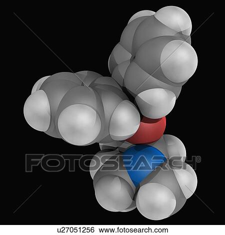 Stock Illustration - Diphenhydramine drug molecule. Fotosearch