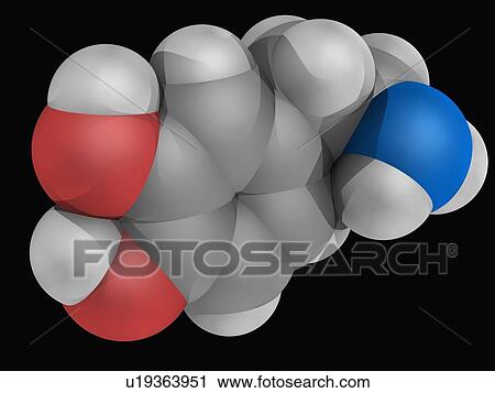 Clip Art - Dopamine molecule. Fotosearch