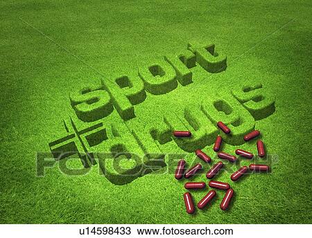 Drawing - Drugs in sport, conceptual artwork. Fotosearch
