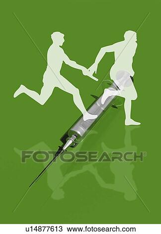 Drugs in sport, conceptual artwork View Large Illustration Drawing - Drugs in sport, conceptual artwork. Fotosearch