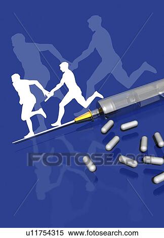 Stock Illustration - Drugs in sport, conceptual artwork. Fotosearch
