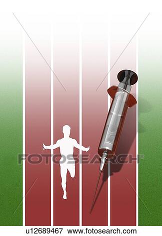 Stock Illustration - Drugs in sport, conceptual artwork. Fotosearch