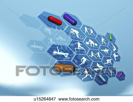 Drugs in sport, conceptual artwork View Large Illustration Stock Illustration - Drugs in sport, conceptual artwork. Fotosearch