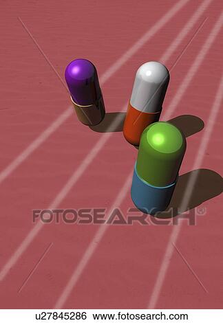 Stock Illustration - Drugs in sport, conceptual artwork. Fotosearch