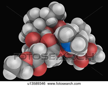 Stock Illustration - Erythromycin ethylsuccinate drug molecule. Fotosearch